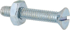 Value Collection - #8-32 UNC, 1" OAL Slotted Drive Machine Screw - Flat Head, Grade 2 Steel, Zinc-Plated Finish, Without Washer - Exact Tool & Supply