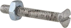 Value Collection - #8-32 UNC, 1-1/4" OAL Slotted Drive Machine Screw - Flat Head, Grade 2 Steel, Zinc-Plated Finish, Without Washer - Exact Tool & Supply
