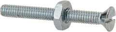 Value Collection - #8-32 UNC, 1-1/2" OAL Slotted Drive Machine Screw - Flat Head, Grade 2 Steel, Zinc-Plated Finish, Without Washer - Exact Tool & Supply