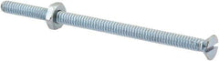 Value Collection - #10-24 UNC, 3-1/2" OAL Slotted Drive Machine Screw - Flat Head, Grade 2 Steel, Zinc-Plated Finish, Without Washer - Exact Tool & Supply