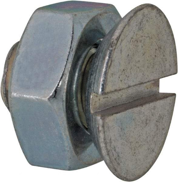 Value Collection - 5/16-18 UNC, 1/2" OAL Slotted Drive Machine Screw - Flat Head, Grade 2 Steel, Zinc-Plated Finish, Without Washer - Exact Tool & Supply