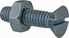 Value Collection - 5/16-18 UNC, 1-1/4" OAL Slotted Drive Machine Screw - Flat Head, Grade 2 Steel, Zinc-Plated Finish, Without Washer - Exact Tool & Supply