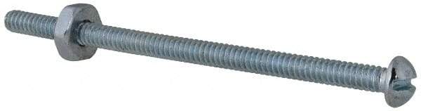 Value Collection - #6-32 UNC, 2-1/2" Length Under Head Slotted Drive Machine Screw - Round Head, Grade 2 Steel, Zinc-Plated Finish, Without Washer - Exact Tool & Supply