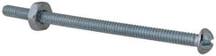 Value Collection - #6-32 UNC, 2-1/2" Length Under Head Slotted Drive Machine Screw - Round Head, Grade 2 Steel, Zinc-Plated Finish, Without Washer - Exact Tool & Supply