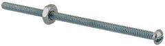 Value Collection - #6-32 UNC, 3" Length Under Head Slotted Drive Machine Screw - Round Head, Grade 2 Steel, Zinc-Plated Finish, Without Washer - Exact Tool & Supply