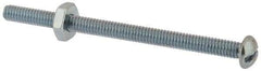 Value Collection - #8-32 UNC, 2-1/2" Length Under Head Slotted Drive Machine Screw - Round Head, Grade 2 Steel, Zinc-Plated Finish, Without Washer - Exact Tool & Supply