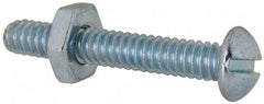Value Collection - #10-24 UNC, 1-1/4" Length Under Head Slotted Drive Machine Screw - Round Head, Grade 2 Steel, Zinc-Plated Finish, Without Washer - Exact Tool & Supply