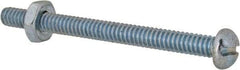 Value Collection - #10-24 UNC, 2-1/4" Length Under Head Slotted Drive Machine Screw - Round Head, Grade 2 Steel, Zinc-Plated Finish, Without Washer - Exact Tool & Supply