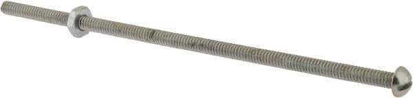 Value Collection - #10-24 UNC, 6" Length Under Head Slotted Drive Machine Screw - Round Head, Grade 2 Steel, Zinc-Plated Finish, Without Washer - Exact Tool & Supply
