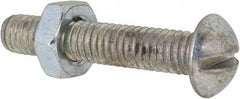 Value Collection - 5/16-18 UNC, 1-3/4" Length Under Head Slotted Drive Machine Screw - Round Head, Grade 2 Steel, Zinc-Plated Finish, Without Washer - Exact Tool & Supply