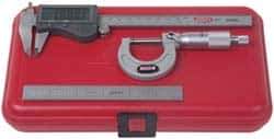 SPI - 3 Piece, Machinist Caliper and Micrometer Tool Kit - 0.0001 Inch Graduation - Exact Tool & Supply