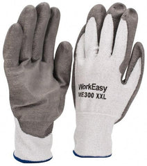Honeywell - Size 2XL (11), ANSI Cut Lvl 3, Abrasion Lvl 5, Polyurethane Coated Cut Resistant Gloves - 9.5" Long, Palm & Fingers Coated, HPPE Lining, Knit Wrist, Light Gray/Gray, Paired - Exact Tool & Supply