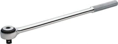 Proto - 1/2" Drive Round Head Standard Ratchet - Chrome Finish, 16" OAL, 72 Gear Teeth, Standard Head - Exact Tool & Supply