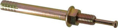Wej-It - 5/8" Diam, 5/8" Drill, 6" OAL, 1-3/4" Min Embedment Hammer Drive Concrete Anchor - 1018 Iron (Pin)/Steel (Body), Zinc Yellow Dichromate Finish, Hex Nut Head, Hex Drive - Exact Tool & Supply