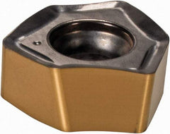 Iscar - H600 WXCU080612 HP Grade IC330 Carbide Milling Insert - TiCN/TiN Finish, 0.268" Thick, 0.537" Inscribed Circle, 1.19mm Corner Radius - Exact Tool & Supply