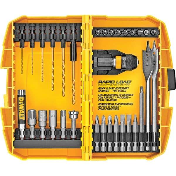 DeWALT - 32 Piece, Screwdriver Bit Set - #1, #2, 1/4" Drive - Exact Tool & Supply