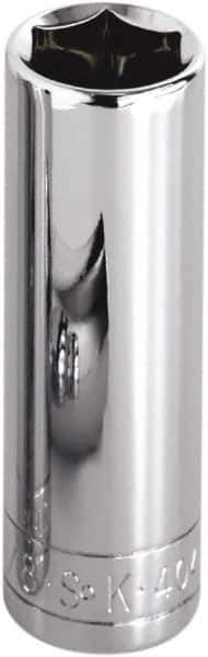 SK - 1", 3/8" Drive, Deep Hand Socket - 12 Points, Steel, Chrome Finish - Exact Tool & Supply