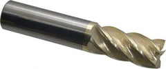 Accupro - 3/4", 1-5/8" LOC, 3/4" Shank Diam, 4" OAL, 5 Flute, Solid Carbide Square End Mill - Single End, ZrN Finish, Spiral Flute, 37° Helix, Centercutting, Right Hand Cut, Right Hand Flute - Exact Tool & Supply