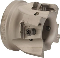 Iscar - 4 Inserts, 2" Cut Diam, 3/4" Arbor Diam, 0.63" Max Depth of Cut, Indexable Square-Shoulder Face Mill - 0/90° Lead Angle, 1.57" High, T490 LN.T 1607 Insert Compatibility, Through Coolant, Series Helitang - Exact Tool & Supply