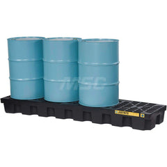 Justrite - Spill Pallets, Platforms, Sumps & Basins; Type: EcoPolyBlend? Spill Control Pallets ; Number of Drums: 4 ; Sump Capacity (Gal.): 75.00 ; Load Capacity (Lb.): 5000.000 ; Material: Polyethylene ; Height (Inch): 9 - Exact Tool & Supply