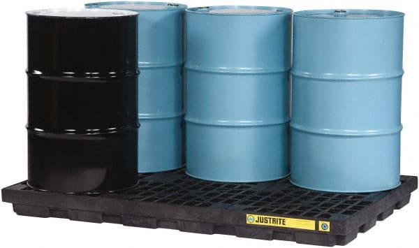 Justrite - 6 Drum, 73 Gallon Sump Capacity, Accumulation Center - Exact Tool & Supply