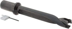 Allied Machine and Engineering - Series 32, 32 to 35mm Diam, 1-1/2" Diam Straight Shank with Flange, Straight Flute Spade Drill - 6-59/64" Max Depth, 8-31/32" Body Length, 11-21/32" OAL, Standard Length, Through Coolant - Exact Tool & Supply