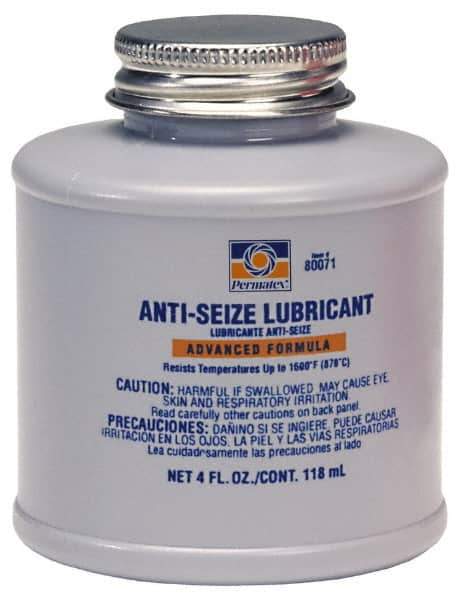 Permatex - 4 oz Bottle General Purpose Anti-Seize Lubricant - Aluminum/Copper/Graphite, 1,600°F - Exact Tool & Supply