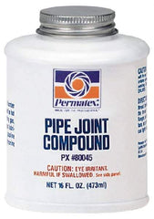 Permatex - 16 oz Brush Top Can Black Pipe Sealant - 400°F Max Working Temp, Seals & Secures Metal Fittings - Exact Tool & Supply
