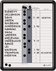 Quartet - 14" High x 11" Wide Magnetic Dry Erase In/Out - Porcelain, Includes Water-Soluble Ink Marker, Magnetic In/Out Circles, Magnetic Name Strips, Self-Stick Vinyl Letters & Wet-Erase Magnetic Remark Strips - Exact Tool & Supply