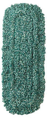 Rubbermaid - 48" Long x 5" Wide Microfiber Dust Mop Head - Slip-On/Slip-Through Backing, Green, Looped Head - Exact Tool & Supply