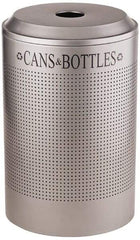 Rubbermaid - 26 Gal Silver Round Recycling Container - Steel, 30-7/8" High - Exact Tool & Supply