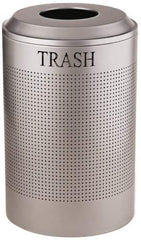 Rubbermaid - 26 Gal Silver Round Recycling Container - Steel, 30-7/8" High - Exact Tool & Supply