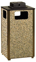 Rubbermaid - 24 Qt Brown Trash Can - Steel, 38" High x 18" Wide - Exact Tool & Supply