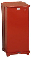 Rubbermaid - 24 Gal Square Unlabeled Trash Can - 30" High x 15" Long x 15" Wide, Red, Steel - Exact Tool & Supply