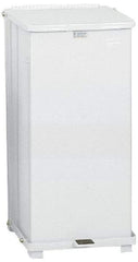 Rubbermaid - 24 Gal Square Unlabeled Trash Can - 30" High x 15" Long x 15" Wide, White, Steel - Exact Tool & Supply