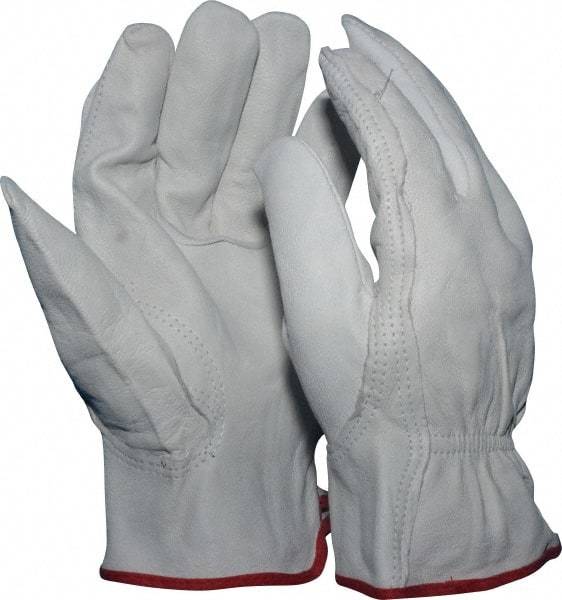 MCR Safety - Size S (7) Grain Goatskin General Protection Work Gloves - For Work & Driver, Uncoated, Slip-On Cuff, Full Fingered, White, Paired - Exact Tool & Supply