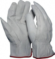 MCR Safety - Size S (7) Grain Goatskin General Protection Work Gloves - For Work & Driver, Uncoated, Slip-On Cuff, Full Fingered, White, Paired - Exact Tool & Supply