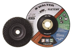 WALTER Surface Technologies - 7" Diam x 7/8" Hole, 24 Grit Surface Grinding Wheel - Aluminum Oxide, Very Coarse Grade, 8,600 Max RPM - Exact Tool & Supply