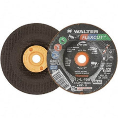WALTER Surface Technologies - 4-1/2" Diam x 5/8" Hole, 60 Grit Surface Grinding Wheel - Aluminum Oxide, Medium Grade, 13,300 Max RPM - Exact Tool & Supply