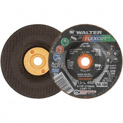 WALTER Surface Technologies - 4-1/2" Diam x 5/8" Hole, 100 Grit Surface Grinding Wheel - Aluminum Oxide, Fine Grade, 13,300 Max RPM - Exact Tool & Supply