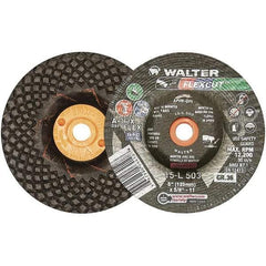 WALTER Surface Technologies - 5" Diam x 5/8" Hole, 36 Grit Surface Grinding Wheel - Aluminum Oxide, Very Coarse Grade, 12,200 Max RPM - Exact Tool & Supply