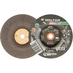 WALTER Surface Technologies - 5" Diam x 5/8" Hole, 60 Grit Surface Grinding Wheel - Aluminum Oxide, Medium Grade, 12,200 Max RPM - Exact Tool & Supply