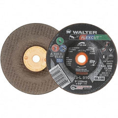 WALTER Surface Technologies - 5" Diam x 5/8" Hole, 100 Grit Surface Grinding Wheel - Aluminum Oxide, Fine Grade, 12,200 Max RPM - Exact Tool & Supply
