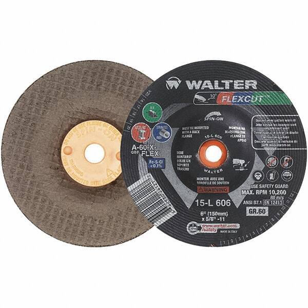WALTER Surface Technologies - 7" Diam x 7/8" Hole, 60 Grit Surface Grinding Wheel - Aluminum Oxide, Medium Grade, 8,600 Max RPM - Exact Tool & Supply