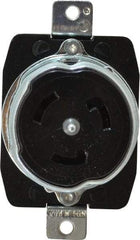 Hubbell Wiring Device-Kellems - 250 VAC, 50 Amp, Self Grounding Receptacle - 3 Poles, 4 Wire, Female End, Black - Exact Tool & Supply