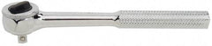 Stanley - 1/4" Drive Round Head Ratchet - Chrome Finish, 7" OAL - Exact Tool & Supply