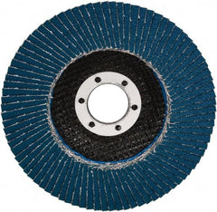 3M - 80 Grit, 7" Disc Diam, 5/8-11 Center Hole, Type 27 Zirconia Alumina Flap Disc - 8,600 Max RPM, Cloth Backing, Arbor Attaching System, Coated - Exact Tool & Supply