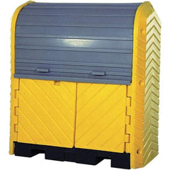 UltraTech - 66 Gal Sump, 4,500 Lb Capacity, 2 Drum, Polyethylene Spill Deck or Pallet - 70" Long x 42" Wide x 75" High, Liftable Fork, Low Profile, Inline Drum Configuration - Exact Tool & Supply
