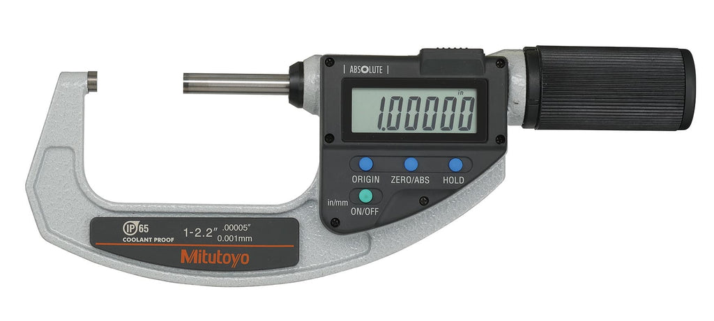 Mitutoyo - 1"" Min Carbide IP54 Quickmike Electronic Outside Micrometer - Exact Tool & Supply