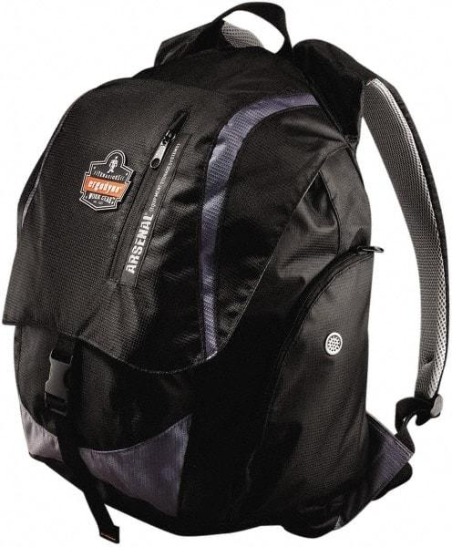 Ergodyne - 4 Pocket, 3600 Cubic Inch, Polyester Back Pack - 15 Inch Wide x 12 Inch Deep x 20 Inch High, Black, Model No. 5143 - Exact Tool & Supply